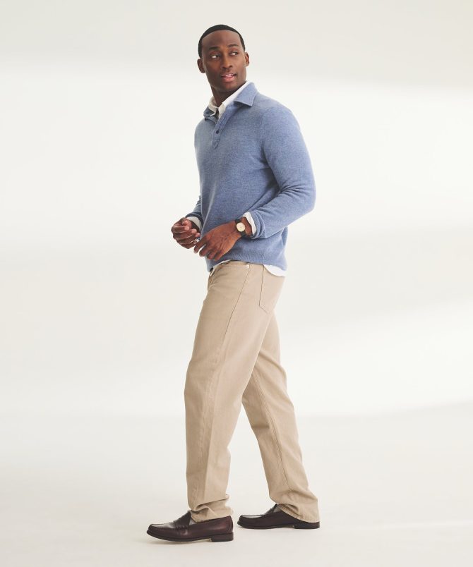 Signature Cashmere Long Sleeve Polo - Image 10
