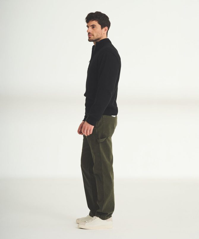 Cotton Relaxed Quarter Zip Sweater - Image 7
