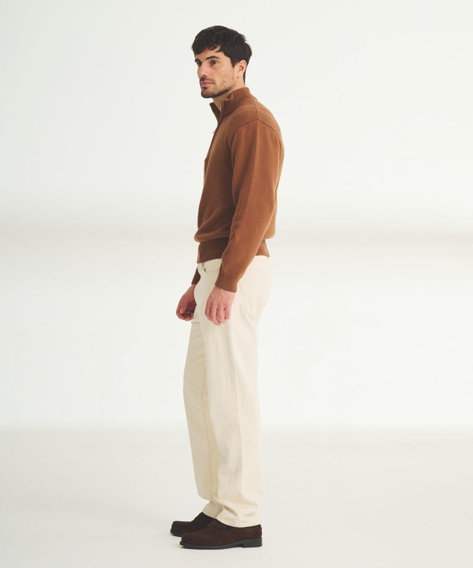 Cotton Relaxed Quarter Zip Sweater - Image 15