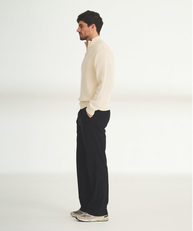 Cotton Relaxed Quarter Zip Sweater - Image 10