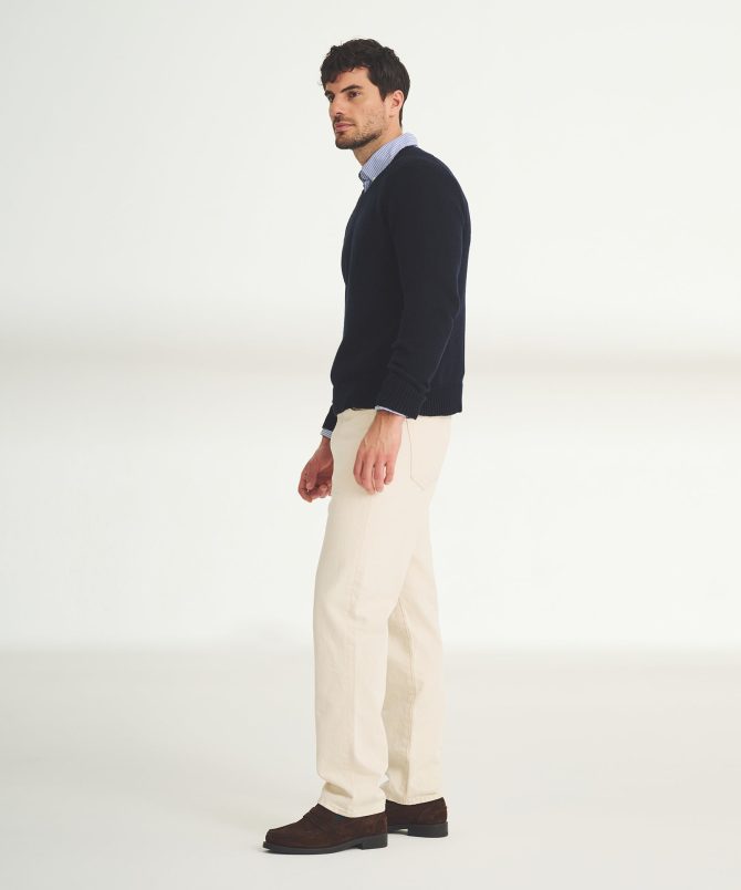 Cotton Relaxed V-Neck Sweater - Image 6