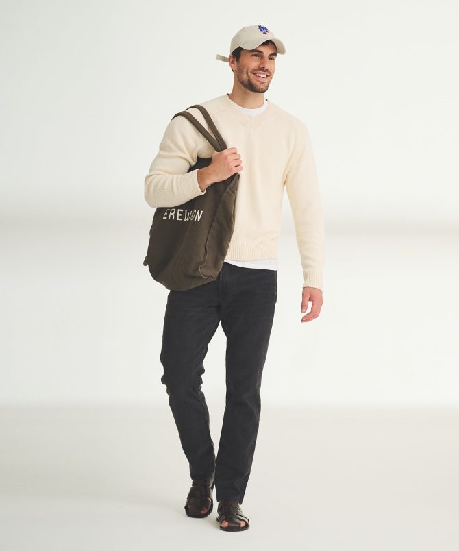 Cotton Relaxed V-Neck Sweater - Image 8