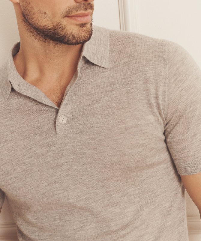Super Fine Cashmere Short Sleeve Polo - Image 16