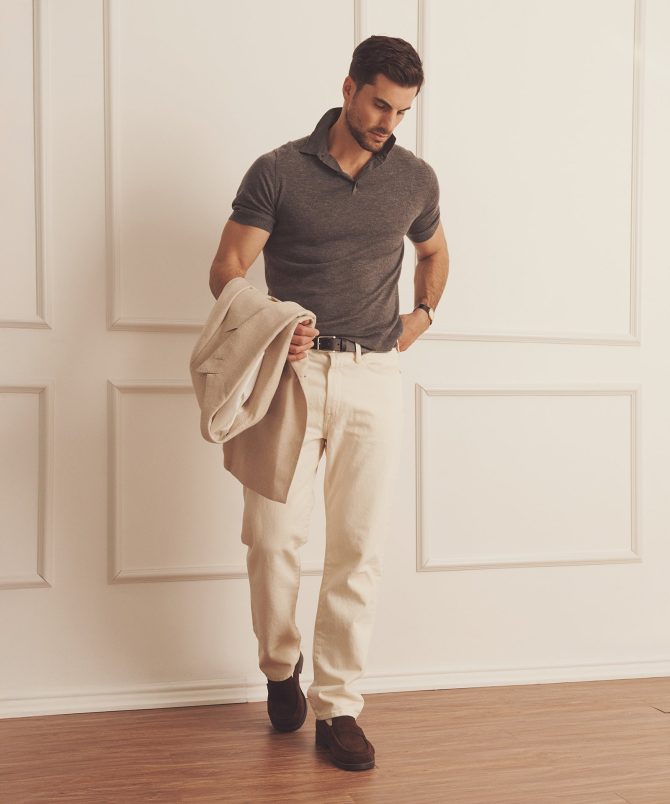 Super Fine Cashmere Short Sleeve Polo - Image 4