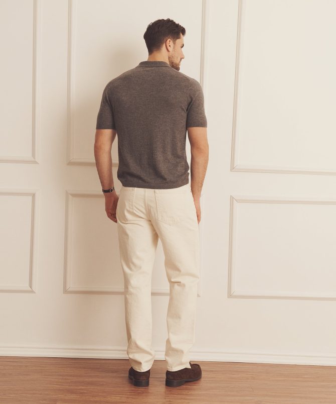 Super Fine Cashmere Short Sleeve Polo - Image 8