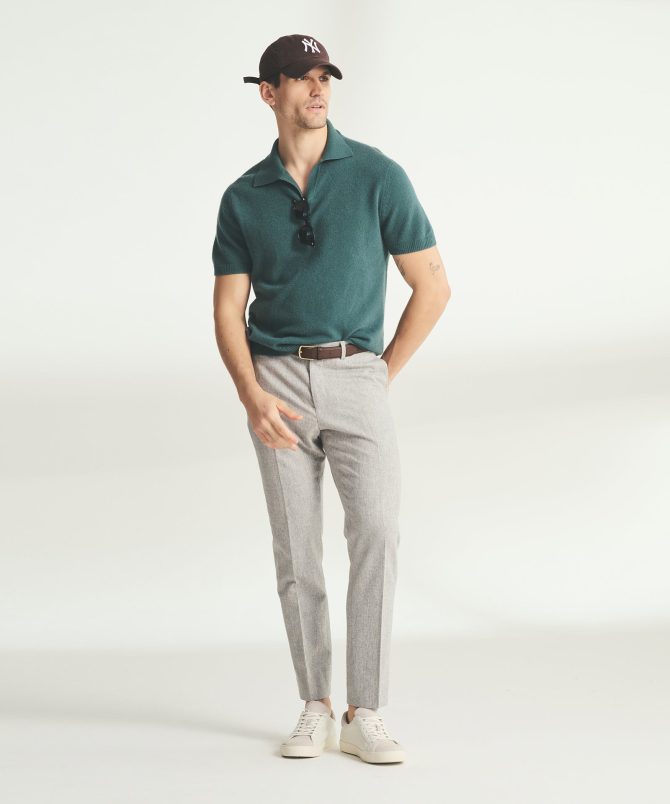 Lightweight Cashmere Short Sleeve Polo - Image 26