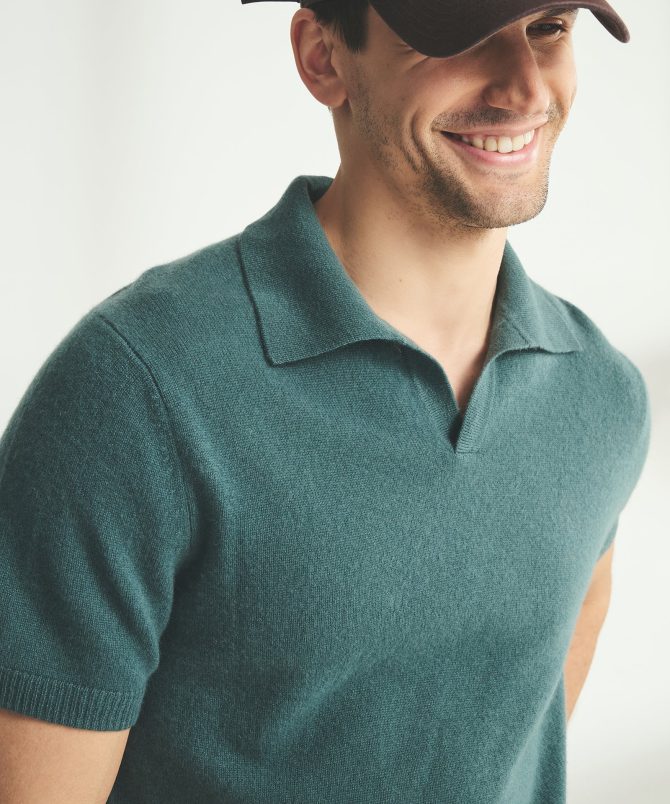 Lightweight Cashmere Short Sleeve Polo - Image 27
