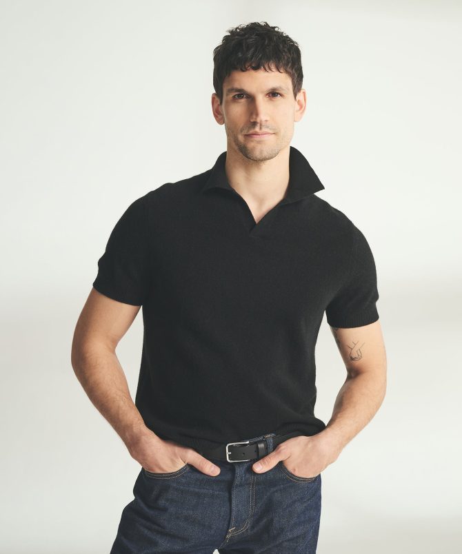Lightweight Cashmere Short Sleeve Polo - Image 19