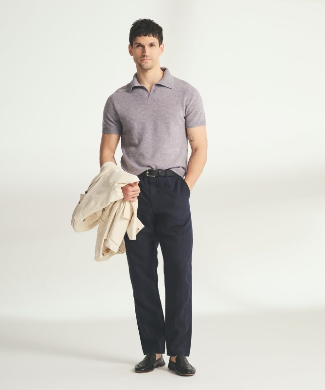 Lightweight Cashmere Short Sleeve Polo - Image 32