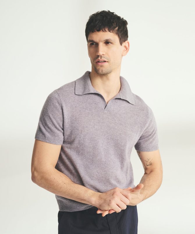 Lightweight Cashmere Short Sleeve Polo - Image 2