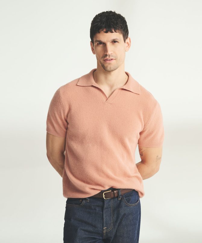 Lightweight Cashmere Short Sleeve Polo - Image 3