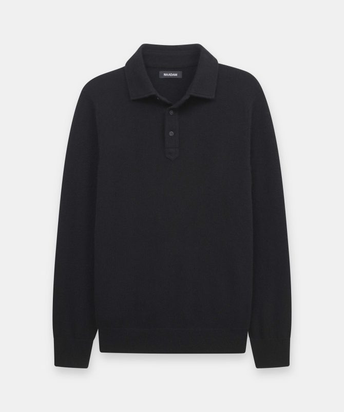 Signature Cashmere Long Sleeve Polo - Image 12