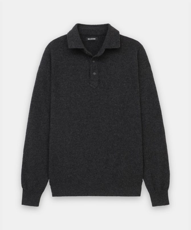 Signature Cashmere Long Sleeve Polo - Image 2