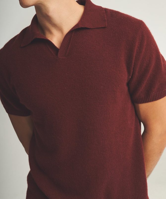 Lightweight Cashmere Short Sleeve Polo - Image 5