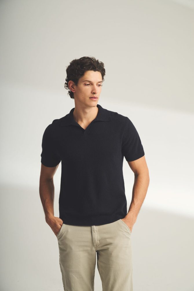 Lightweight Cashmere Short Sleeve Polo - Image 9
