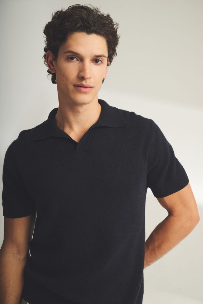 Lightweight Cashmere Short Sleeve Polo - Image 6