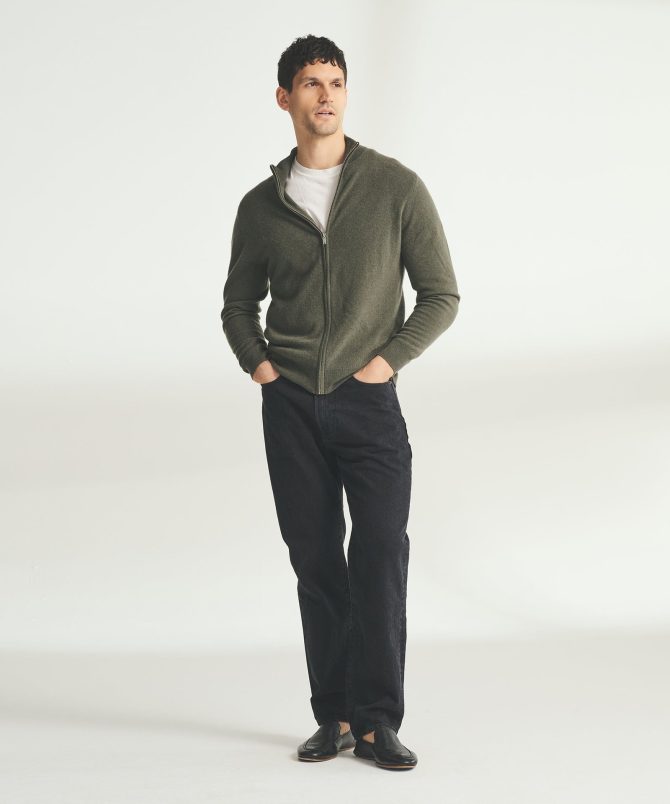 Signature Cashmere Full Zip Sweater - Image 5