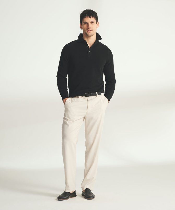 Signature Cashmere Long Sleeve Polo - Image 13