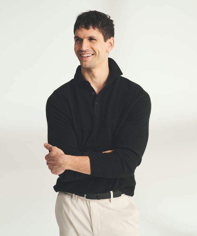 Signature Cashmere Long Sleeve Polo - Image 14