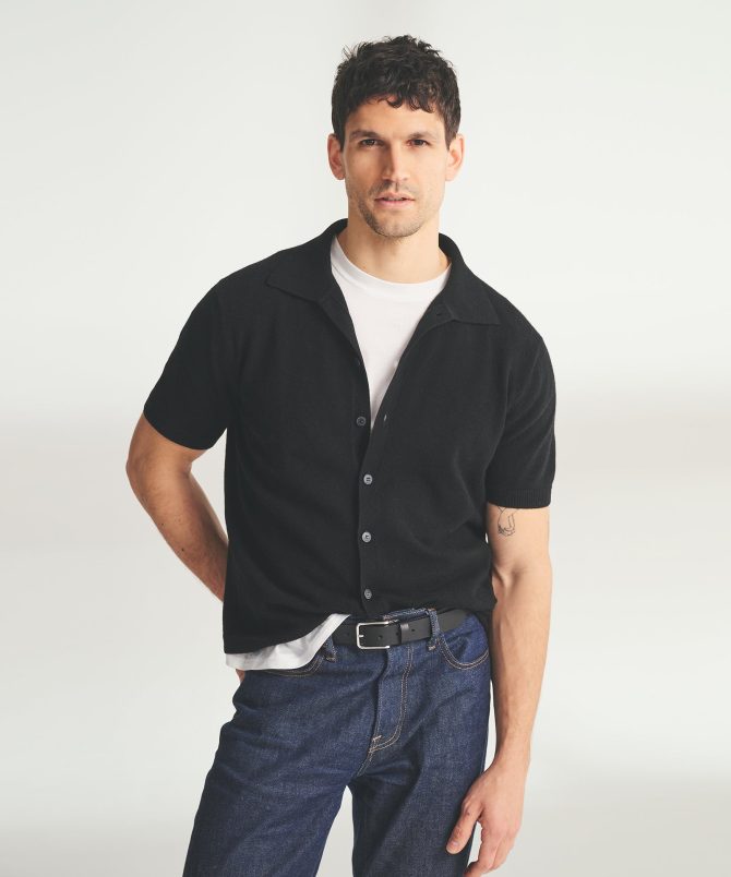Signature Cashmere Short Sleeve Button Down - Image 18