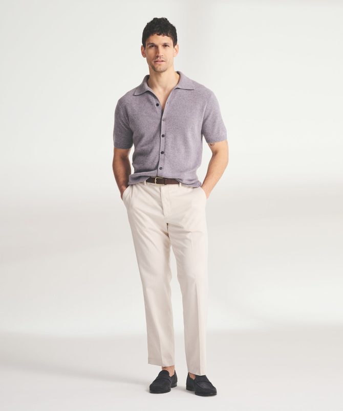 Signature Cashmere Short Sleeve Button Down - Image 5