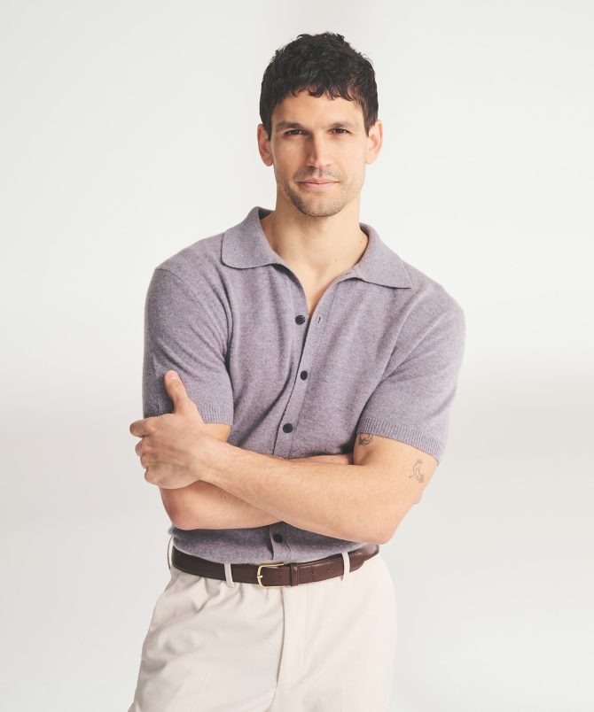 Signature Cashmere Short Sleeve Button Down - Image 8