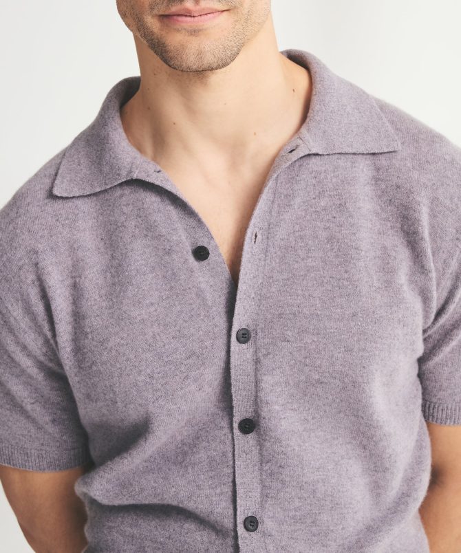 Signature Cashmere Short Sleeve Button Down - Image 7