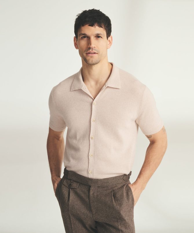 Signature Cashmere Short Sleeve Button Down - Image 2