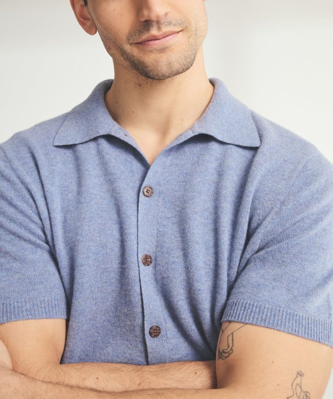 Signature Cashmere Short Sleeve Button Down - Image 15